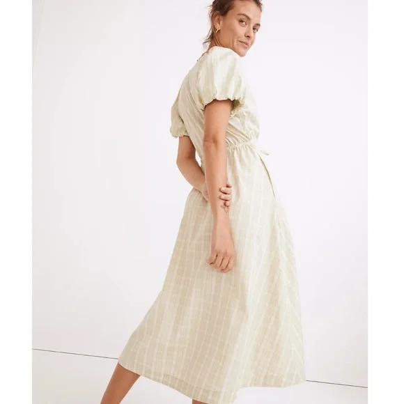 NWT Madewell Plaid Tie-Waist Midi Dress - Picture 4 of 6